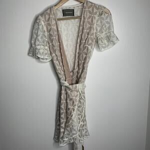 Reformation Lucas Eyelet Mini Dress Womens New Small Ivory